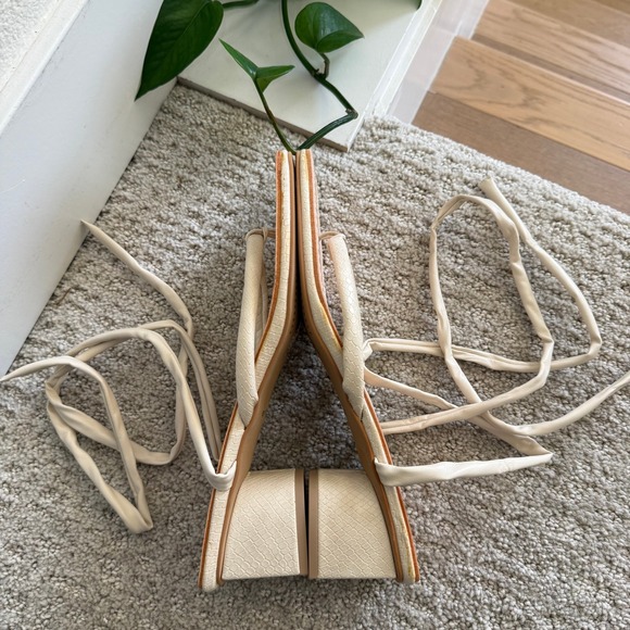 NEW Dolce Vita JORRY Snakeskin Embossed ANKLE WRAP Square Toe Sandals WOMEN 10.5 - Picture 2 of 14